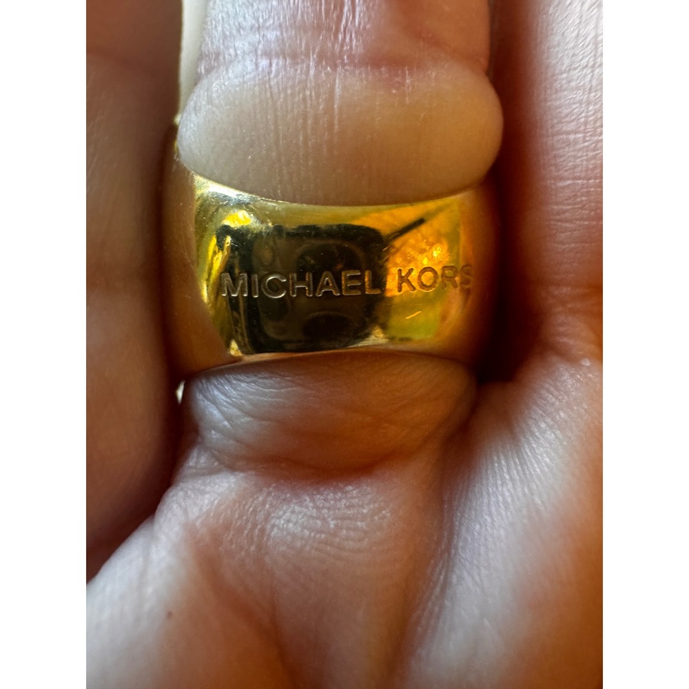 Michael Kors Statement Ring Gold Square Rhineston… - image 6